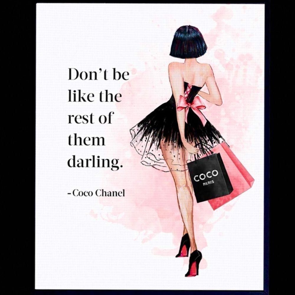 Coco Chanel #5 fashion inspirational quote print collection wall art
